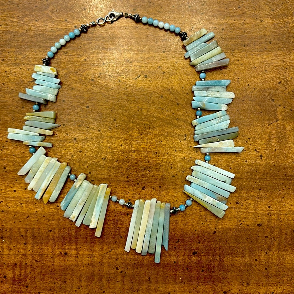 Blue Larimar stone necklace